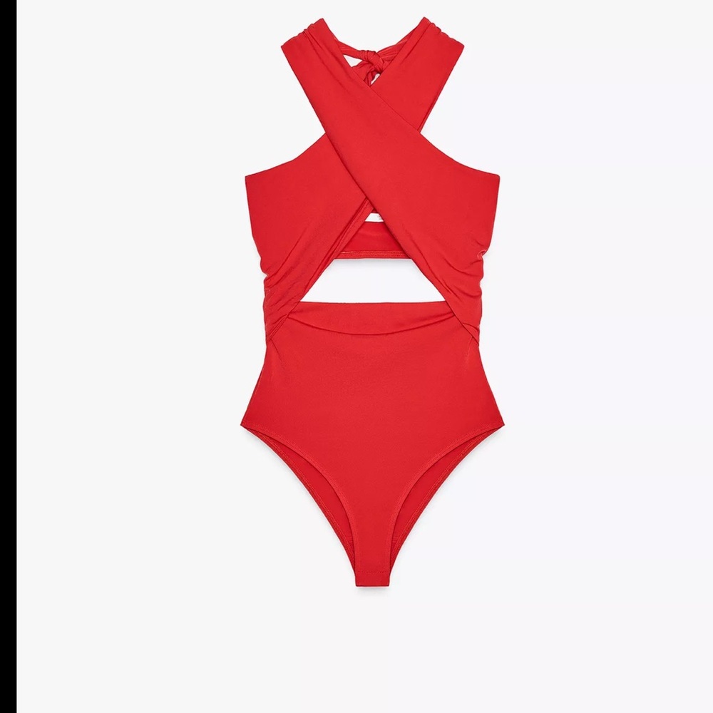 Women's Red Cross-Back Top
